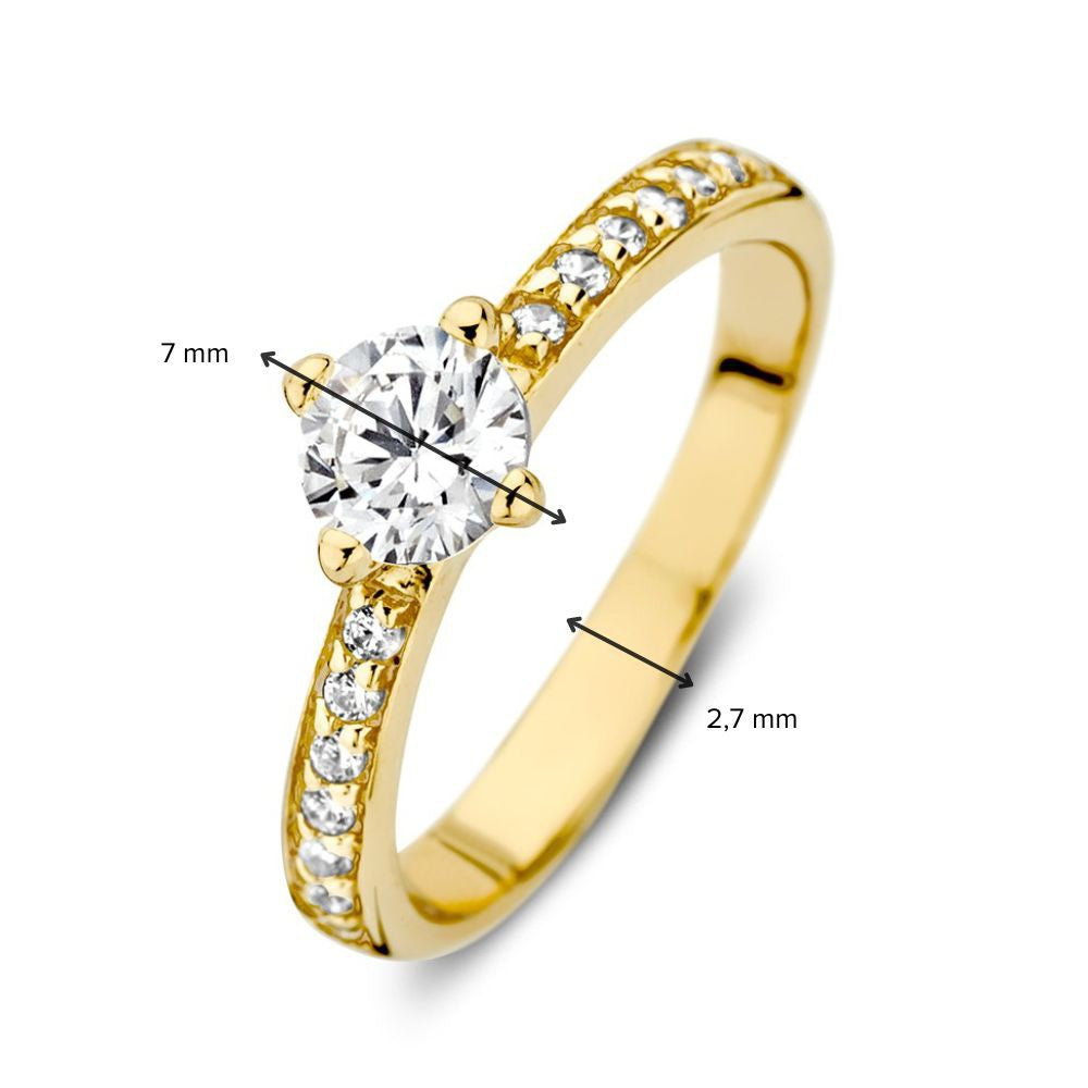 Gelbgold Solitärring mit Zirkonia – 14 Karat Luxus für Damen