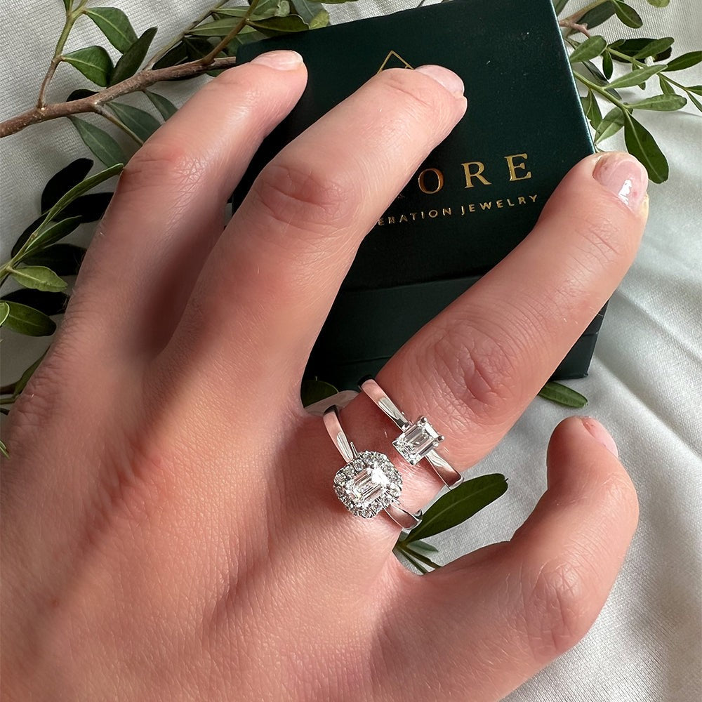 Ring Efeu 0,66 kt. Weißgold
