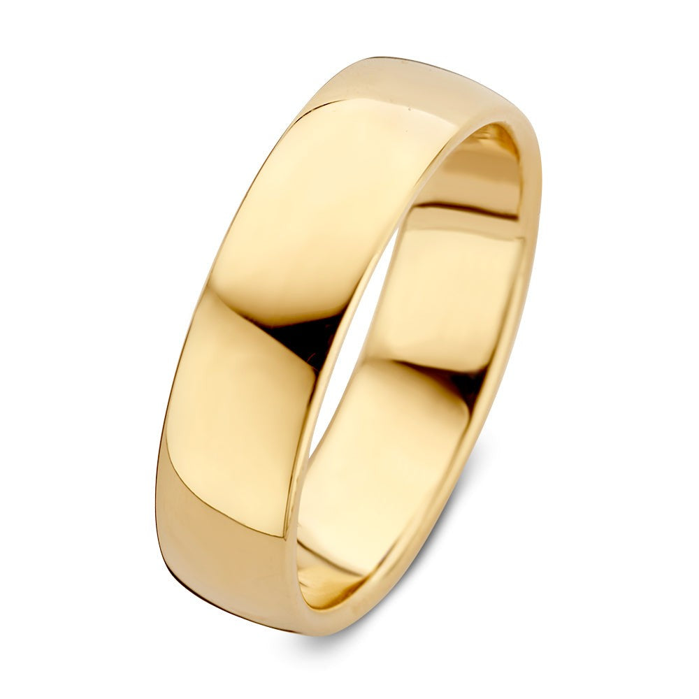 Ring aus 6 mm gelbgold mit glatter, polierter Oberfläche