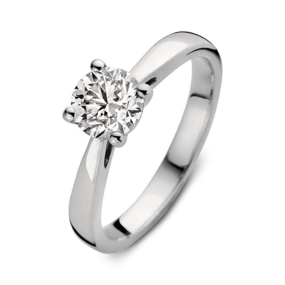 Ring aus Weißgold mit rundem Diamanten von 1,00 Karat