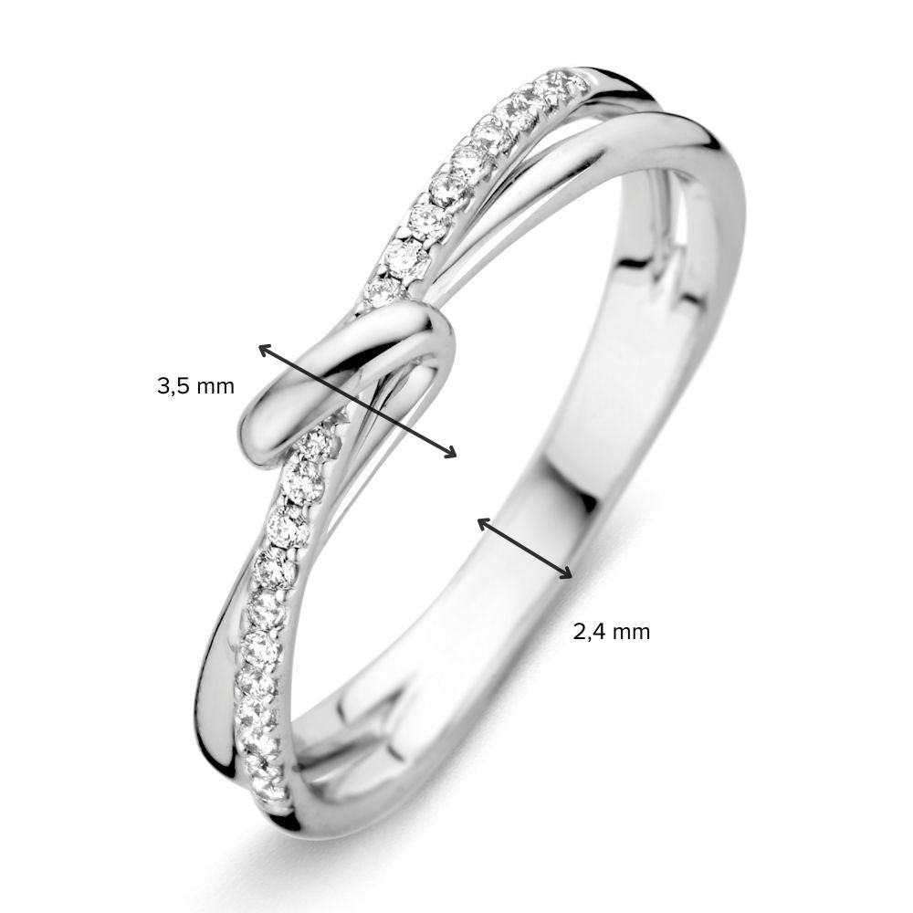 Raffinierter Ring aus 14 Karat Weißgold mit 0,12 Karat Brillant