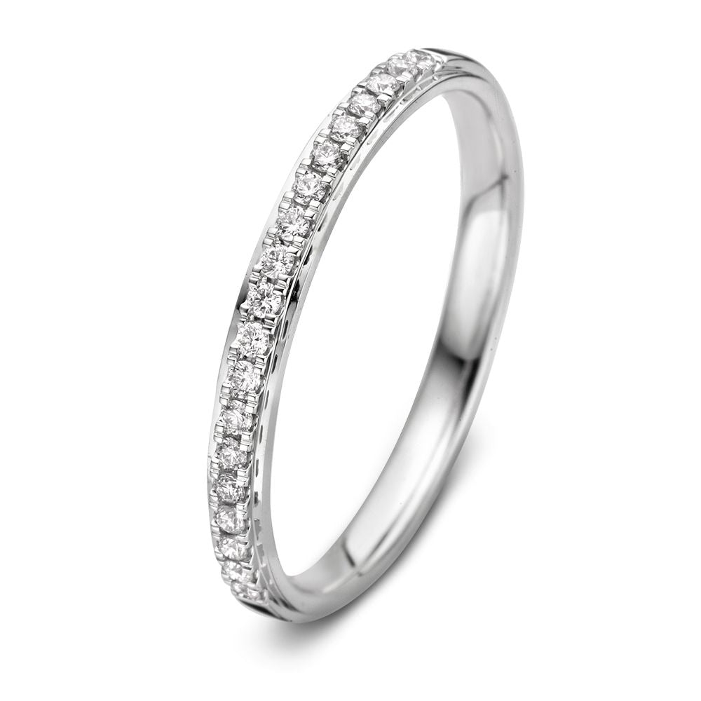Ringe aus 14 Karat Weißgold mit 0,14 Karat Brillanten in Chatonfassung