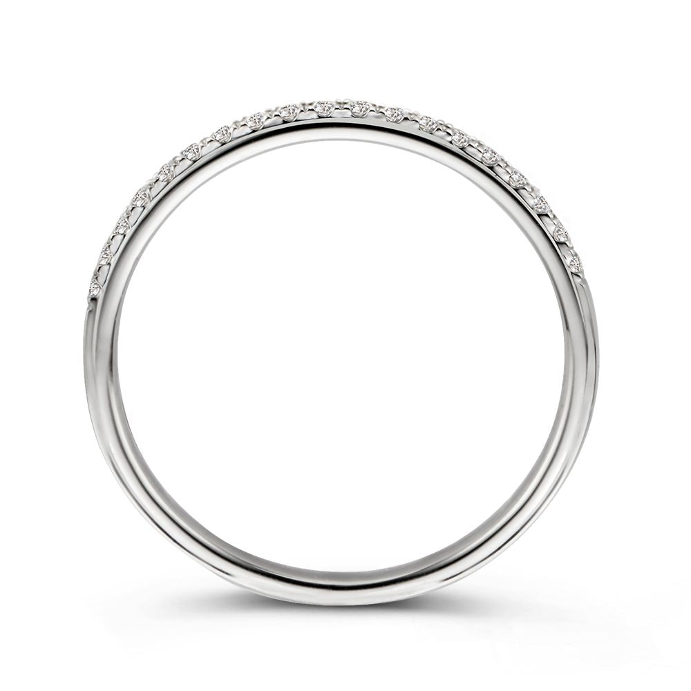 14 Karat Weißgold Ring mit 0,14 Karat Brillant in Chatonfassung