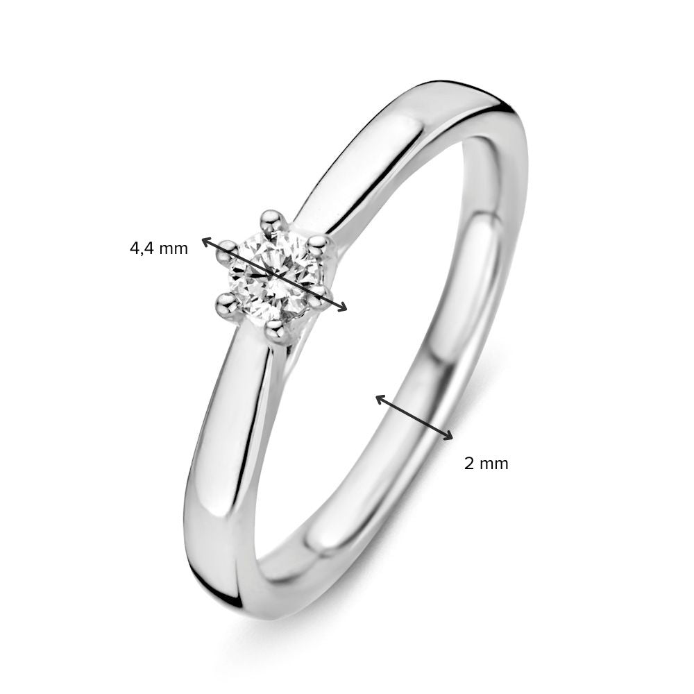 Eleganter 14 Karat Weißgoldring mit 0,14 Karat Brillant Diamant