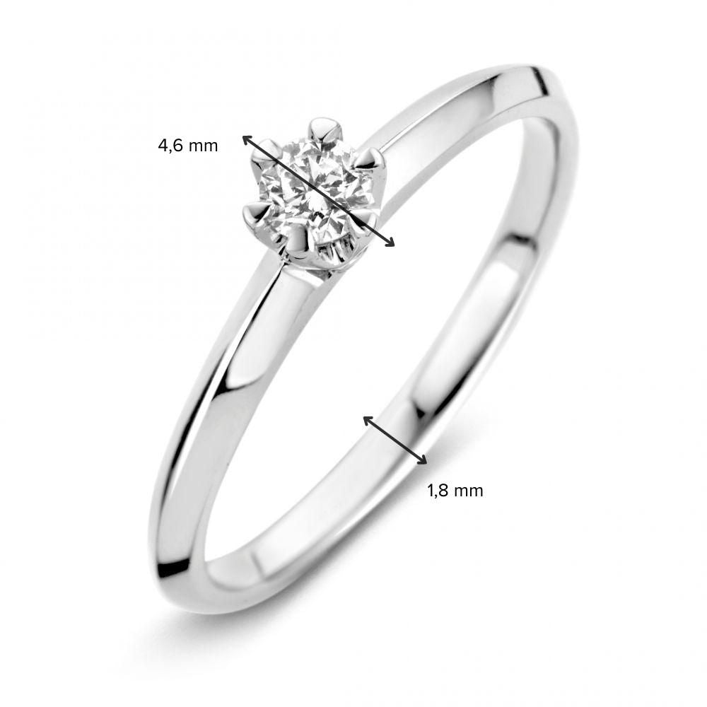 Eleganter 14 Karat Weißgoldring mit 0,19 Karat Brillant Diamant