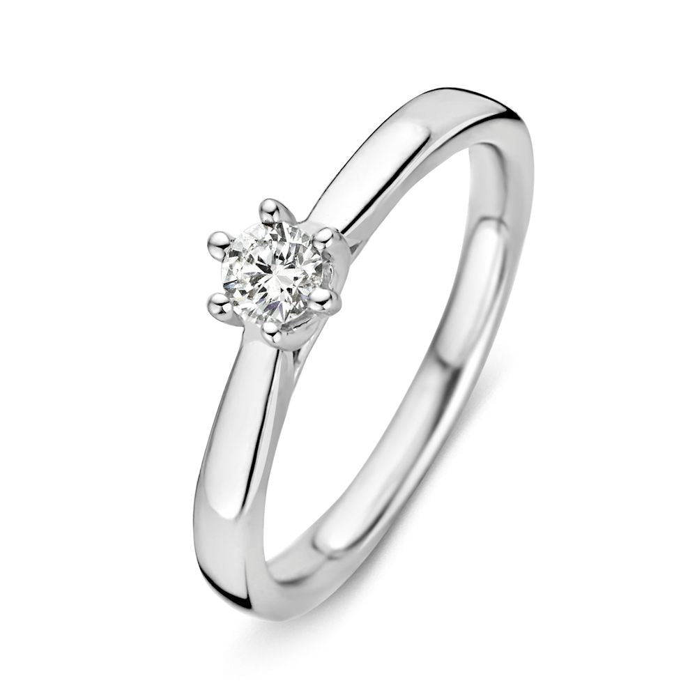 Ring aus Weißgold mit brillantem Diamanten (0,24 Karat) in klassischem Design