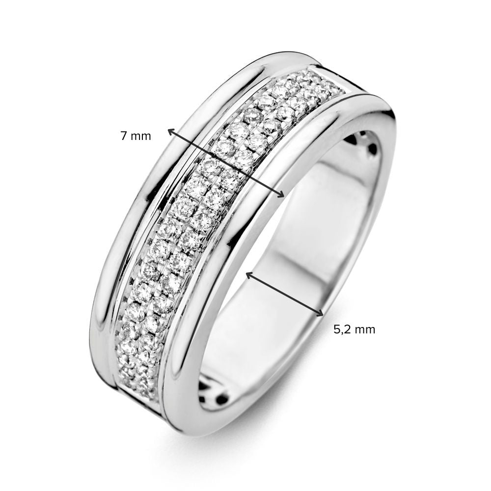 Witgouden Ring met Diamant – Een Perfecte Balans van Stijl en Raffinement 0.25 crt.