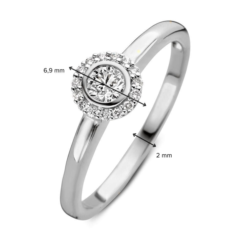 Weißgoldring mit Brillant: Eleganz in subtilem Glanz 0,26 kt.