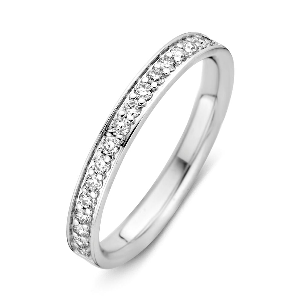 Weißgoldring mit brillanten Diamanten – 0,27 ct, schmal und glänzend, mit funkelnder Steinreihe.