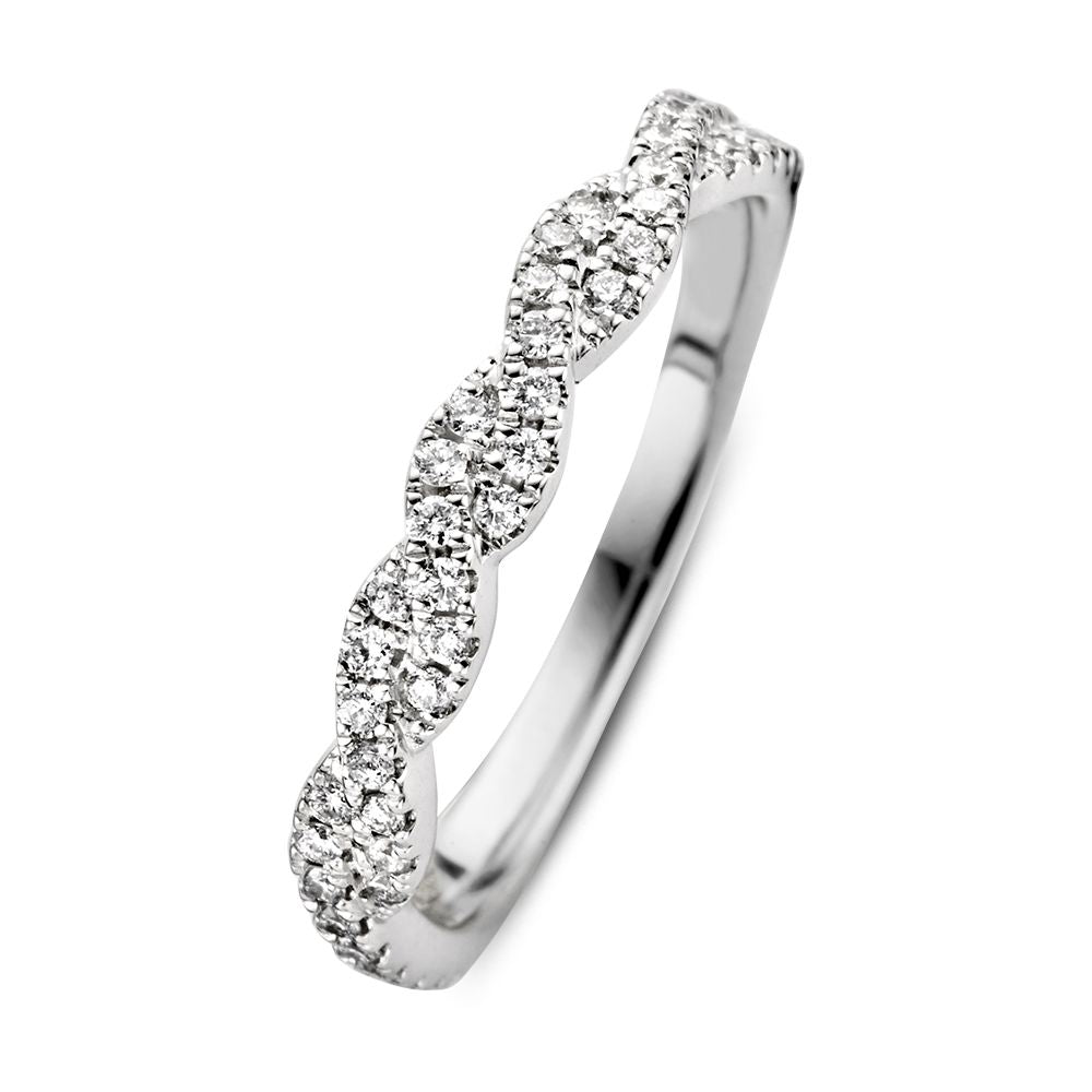 Witgolder Ring mit gedrehter Band und 0,34 ct Diamanten