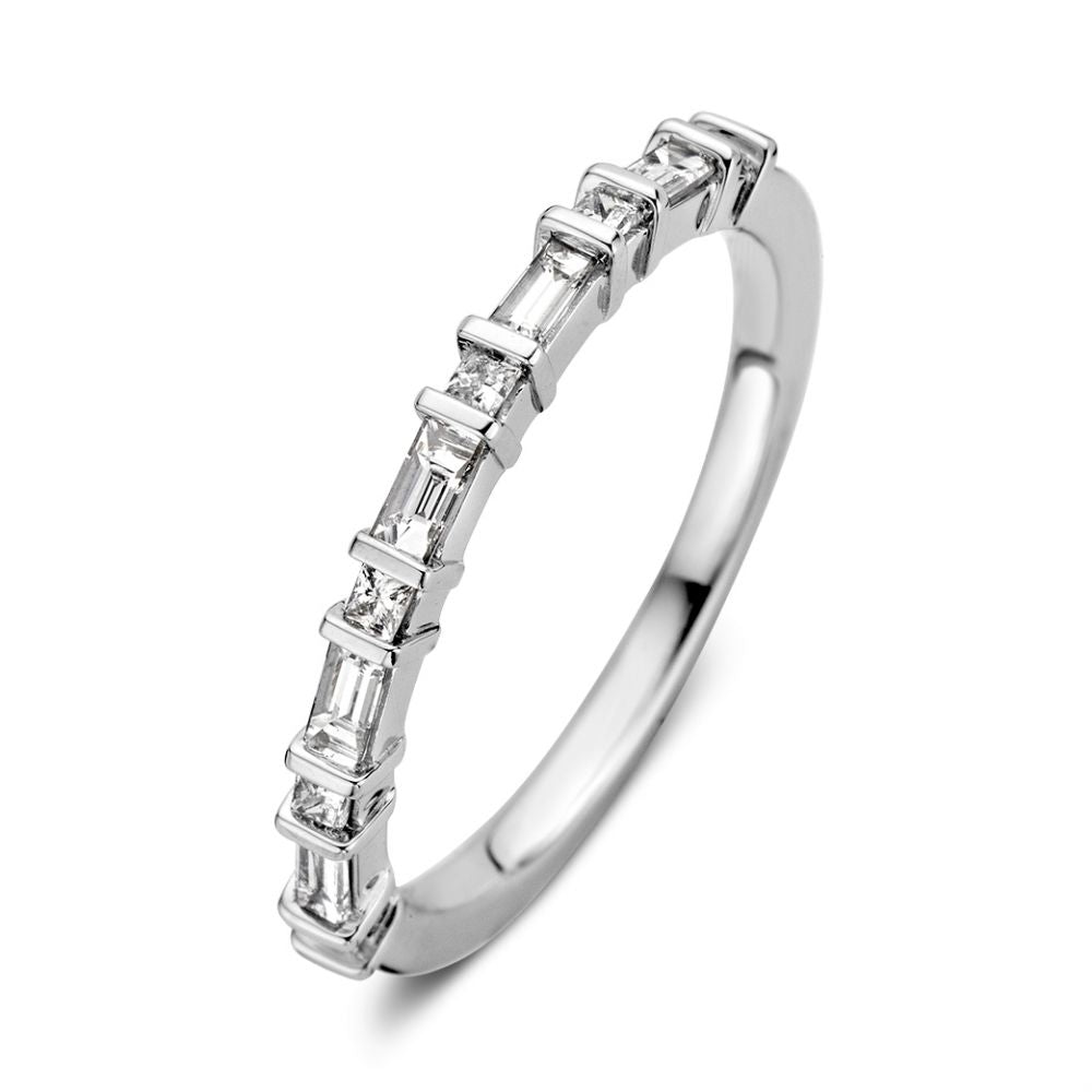 Ring aus Weißgold mit Diamanten in Prinzess- und Baguette-Schliff, 0,36 ct