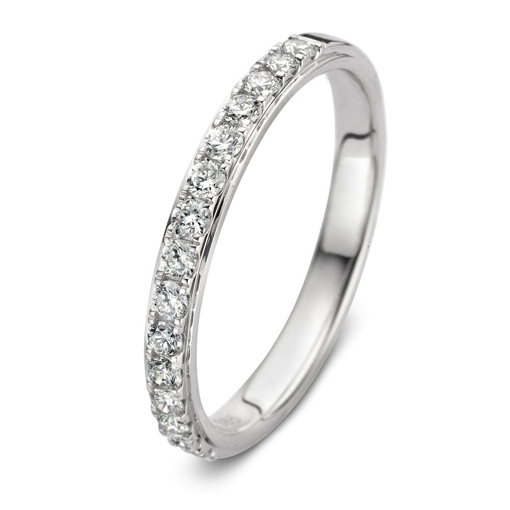 Ring aus Weißgold mit Brillanten in Chatonfassung, insgesamt 0,36 ct