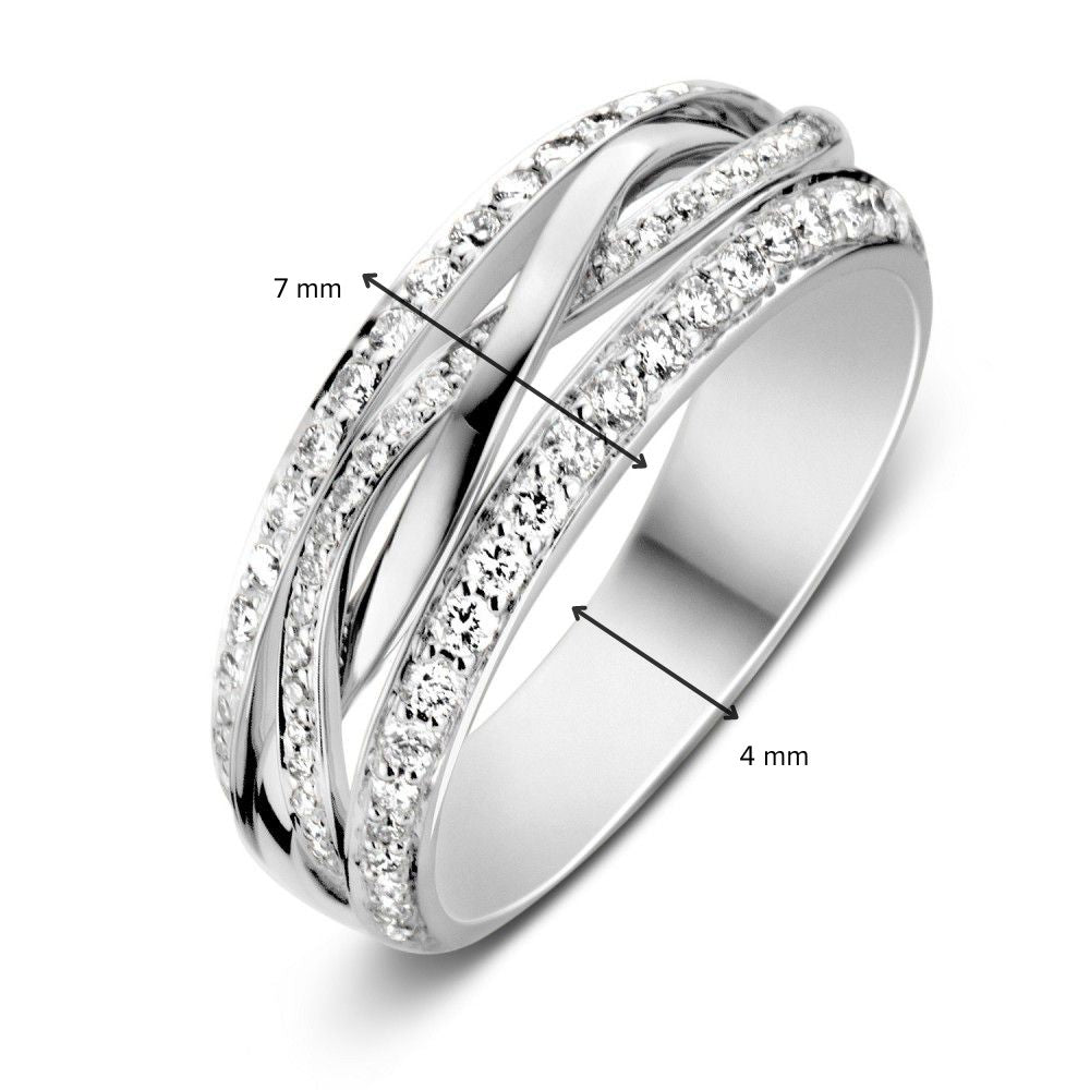 Eleganter Weißgold-Halo-Ring mit 0,57 Karat Brillanten