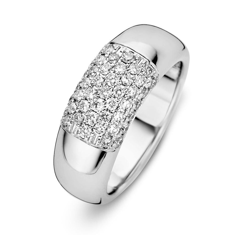 Ring aus Weißgold mit pavé-set Diamanten (0,67 Karat) und glänzender Oberfläche