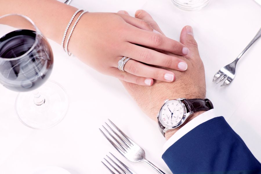 14 Karat Weißgoldring mit Diamanten