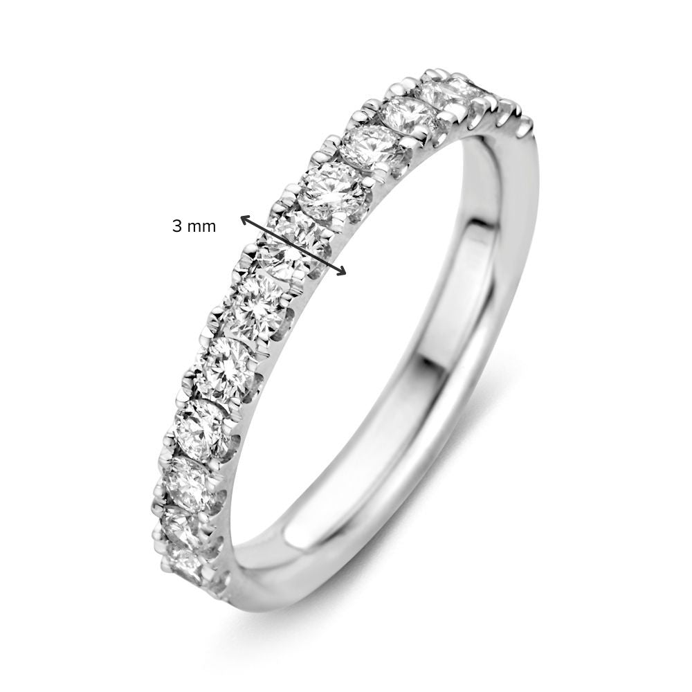 14 Karat Weißgoldring mit Diamanten