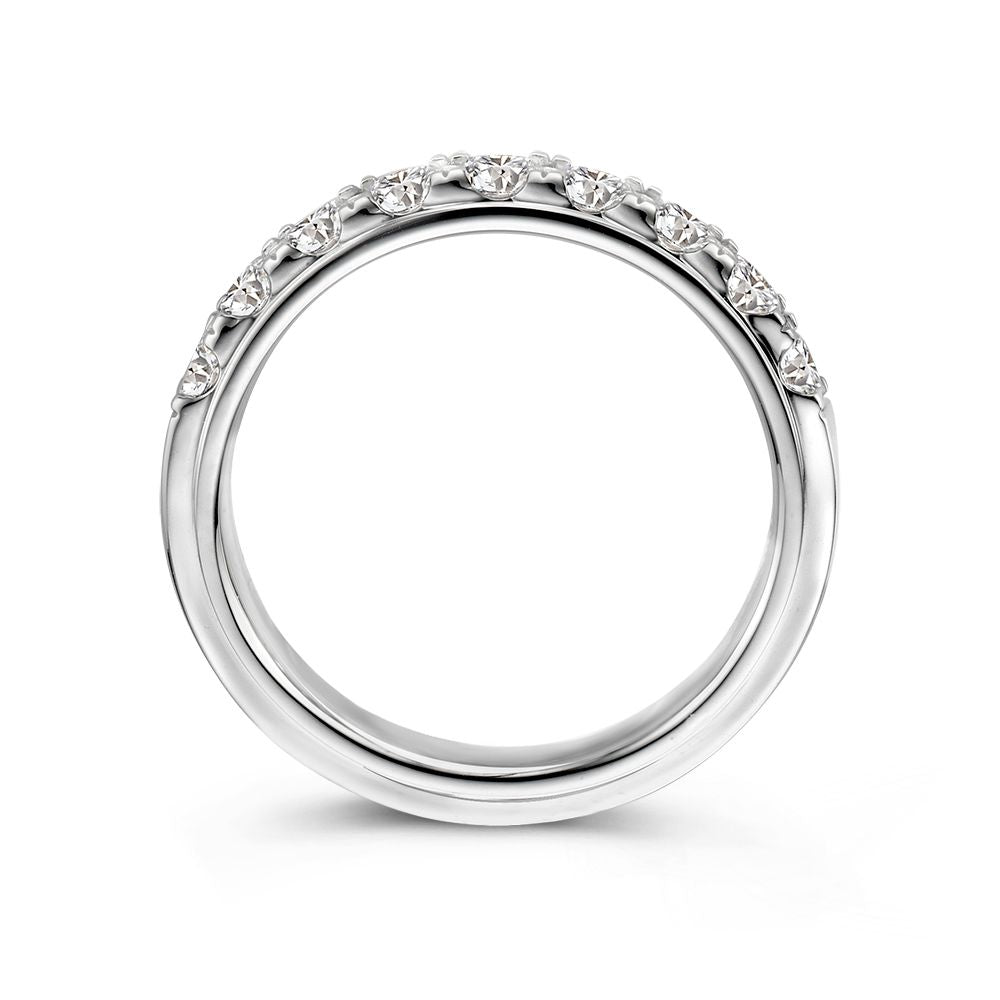 Eleganter Bandring aus 14K Weißgold mit 1,00 Karat Brillant in Halbellfassung