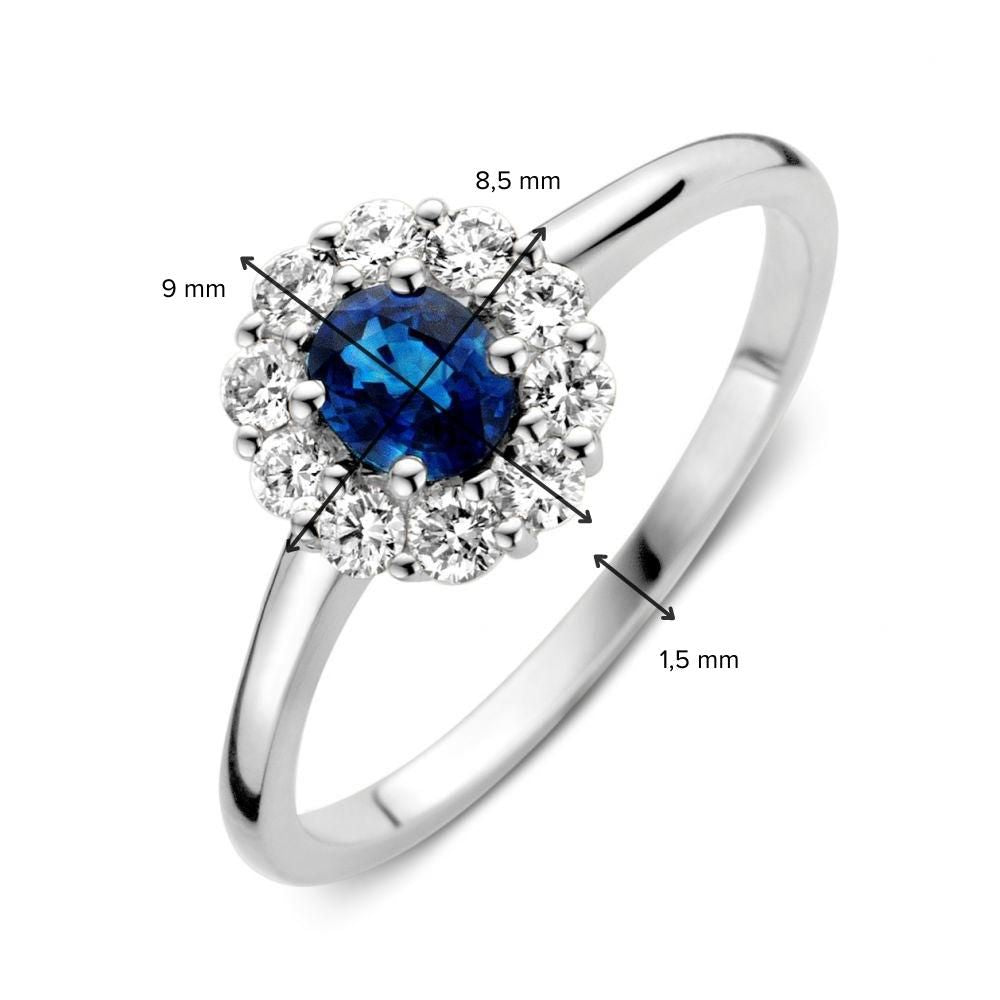 Weißgoldring mit Blauem Saphir und Diamanten: Eine Zeitlose Schönheit