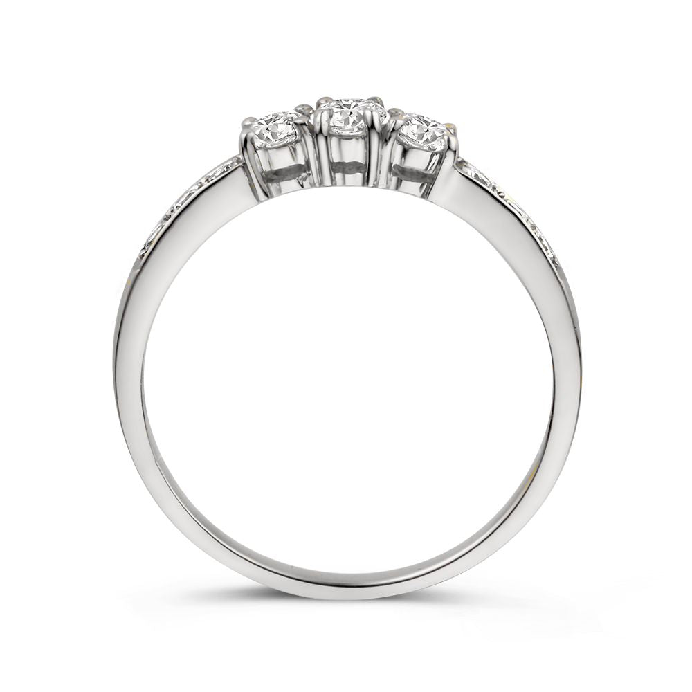 Raffinierter Weißgoldring mit Zirkonia – Zeitlose Eleganz – Van der Kooij