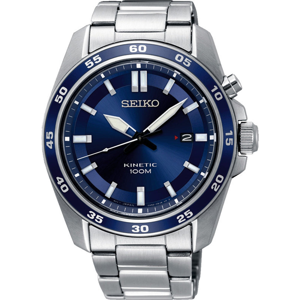 Herrenarmbanduhr mit blauem Zifferblatt, Edelstahlgehäuse und -armband, 100 Meter wasserdicht