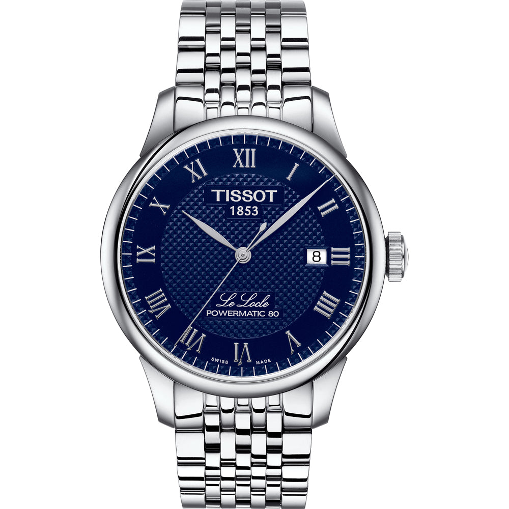 Herrenarmbanduhr mit blauem Zifferblatt, Edelstahlgehäuse und Edelstahl-Mesh-Armband