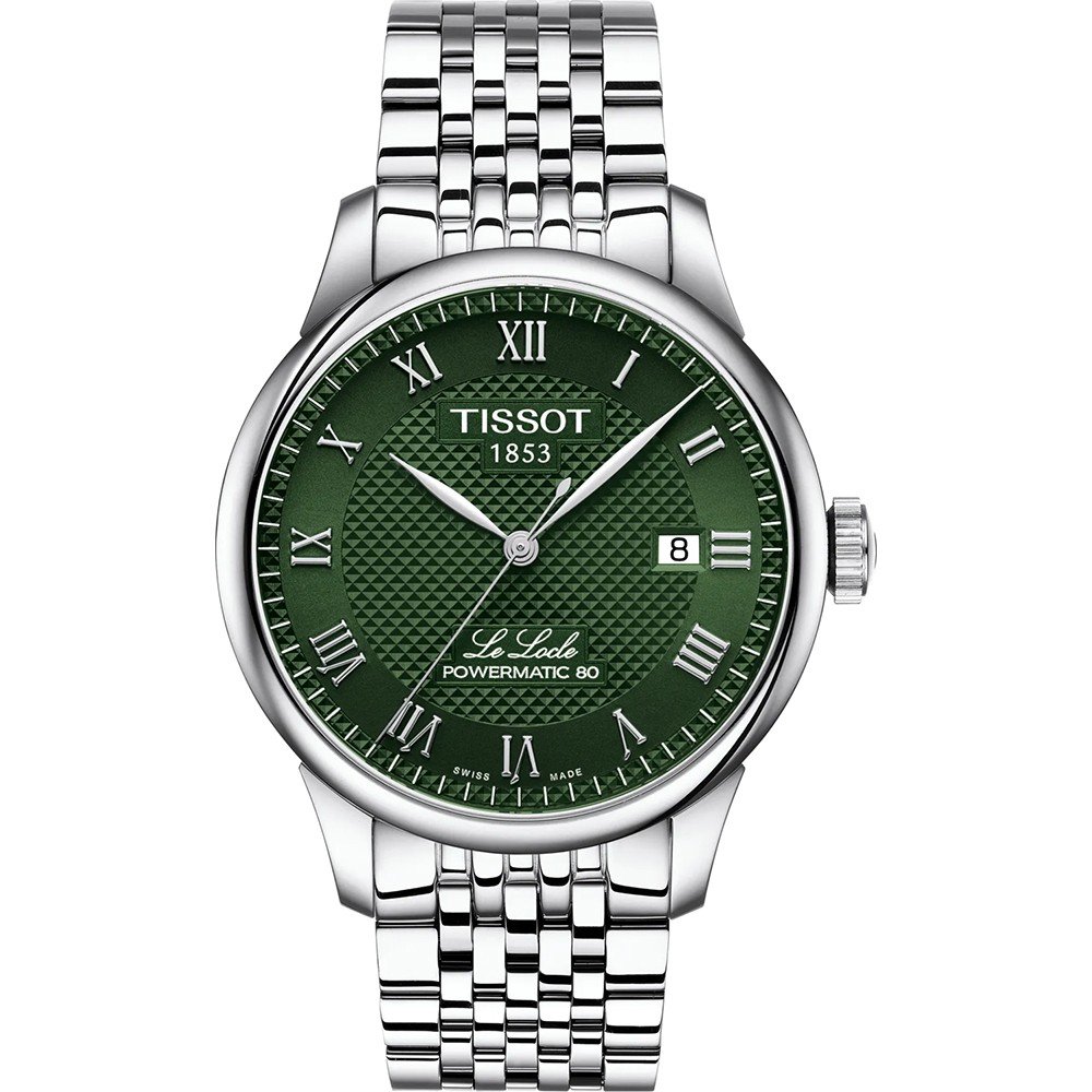 Herrenarmbanduhr mit grünem Zifferblatt, Edelstahlgehäuse und Mesh-Armband