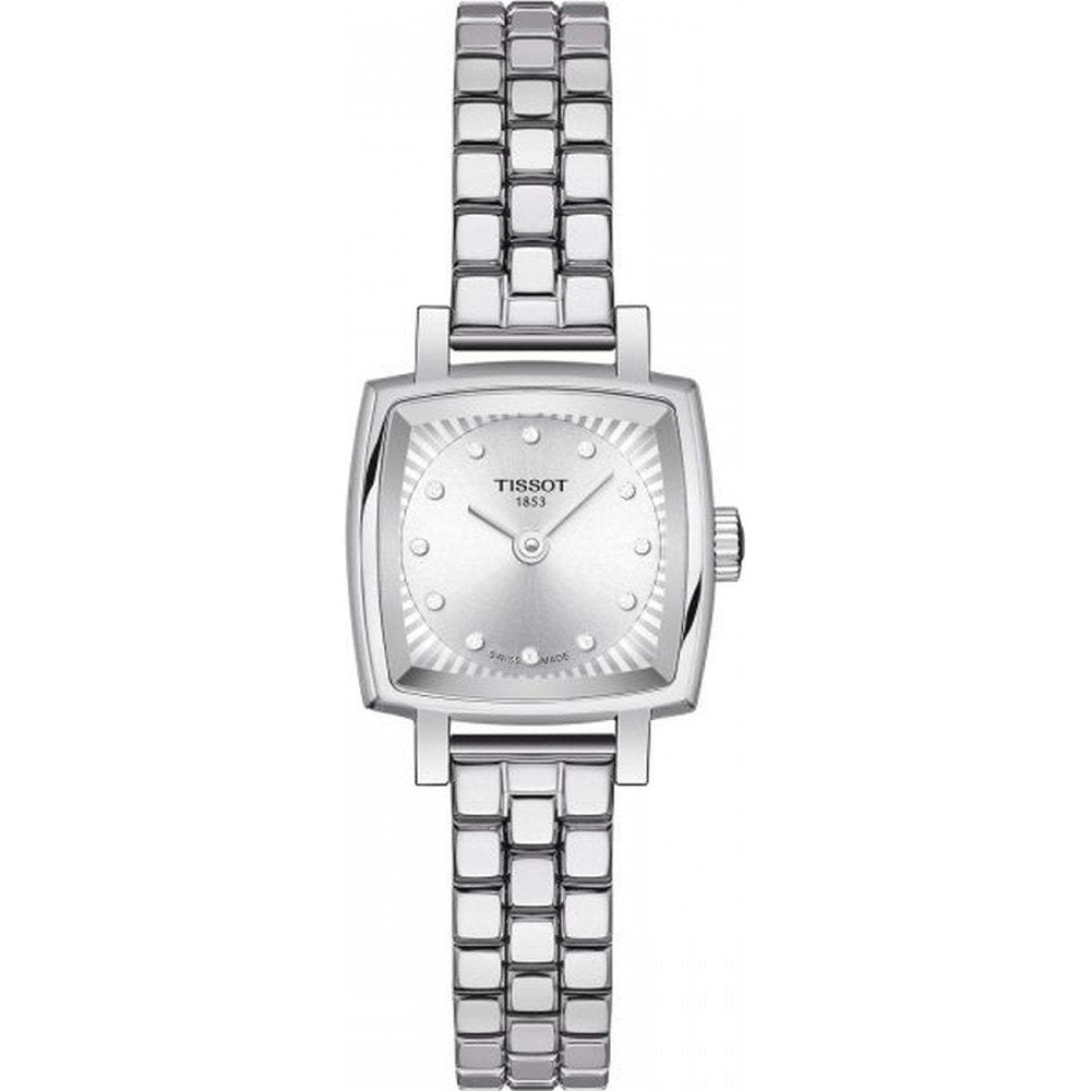 Armbanduhr mit quadratischem Gehäuse, silbernem Zifferblatt und silbernem Mesh-Armband