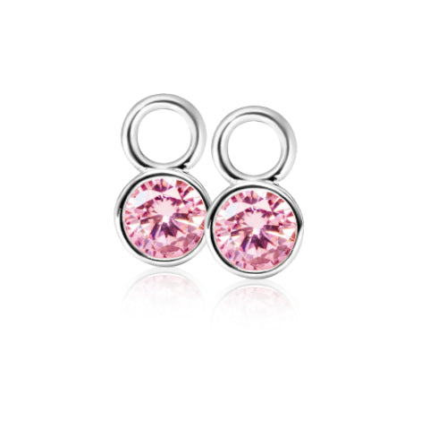 Ohrringe aus Silber mit rosa Zirkonia-Steinen