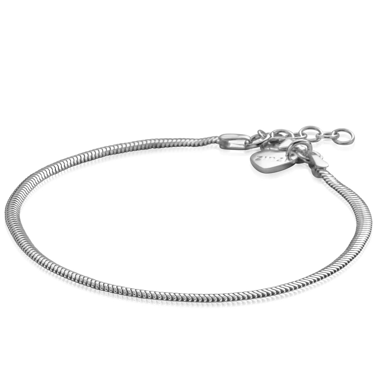 Silbernes Zinzi Armband mit flexibler Kettenstruktur und Karabinerverschluss