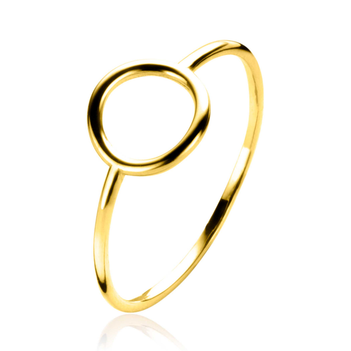 Ring aus Gold mit einem runden, offenen Design und feinem Band