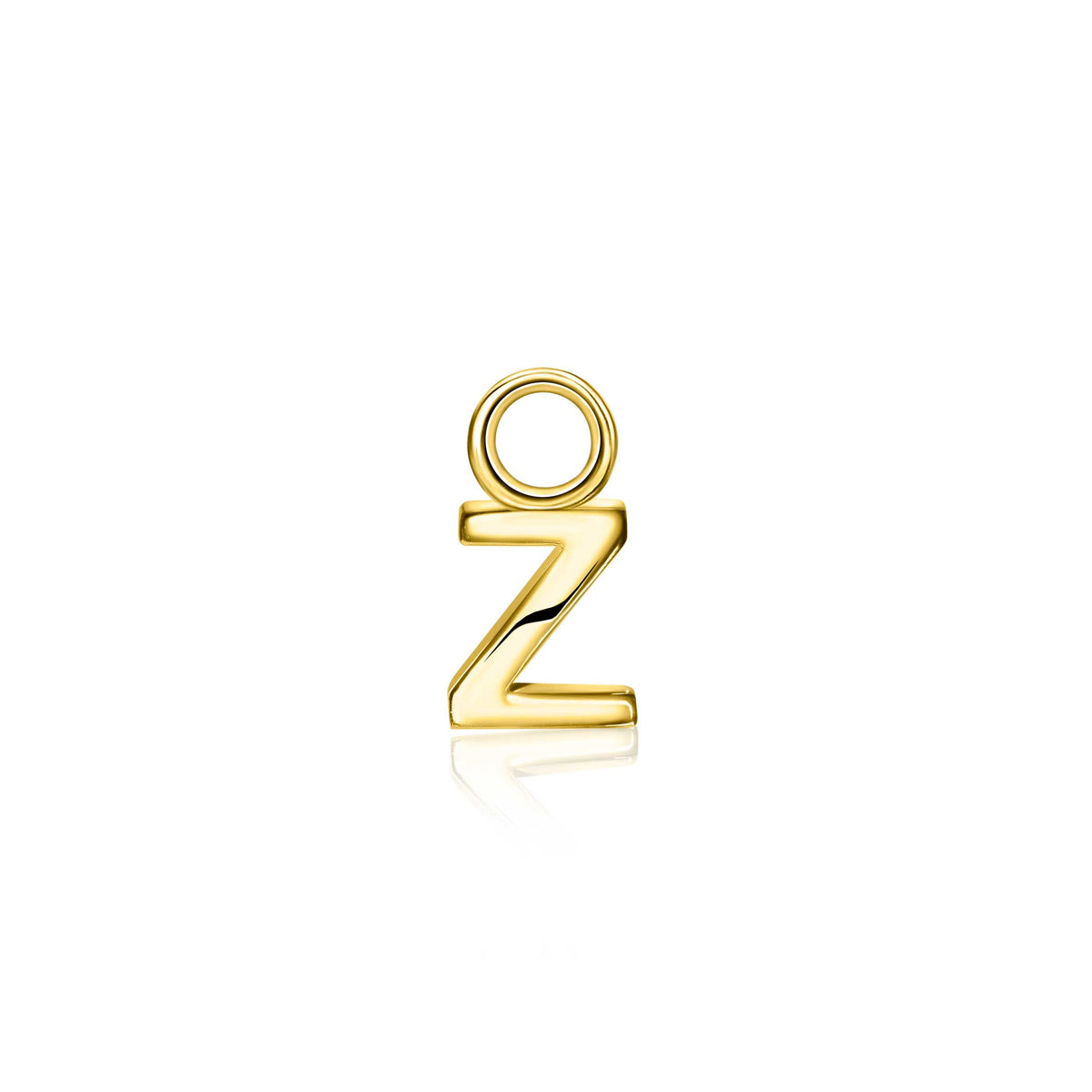 Goldplattierte Ohrringe mit stilisiertem Buchstaben Z in geschwungener Form