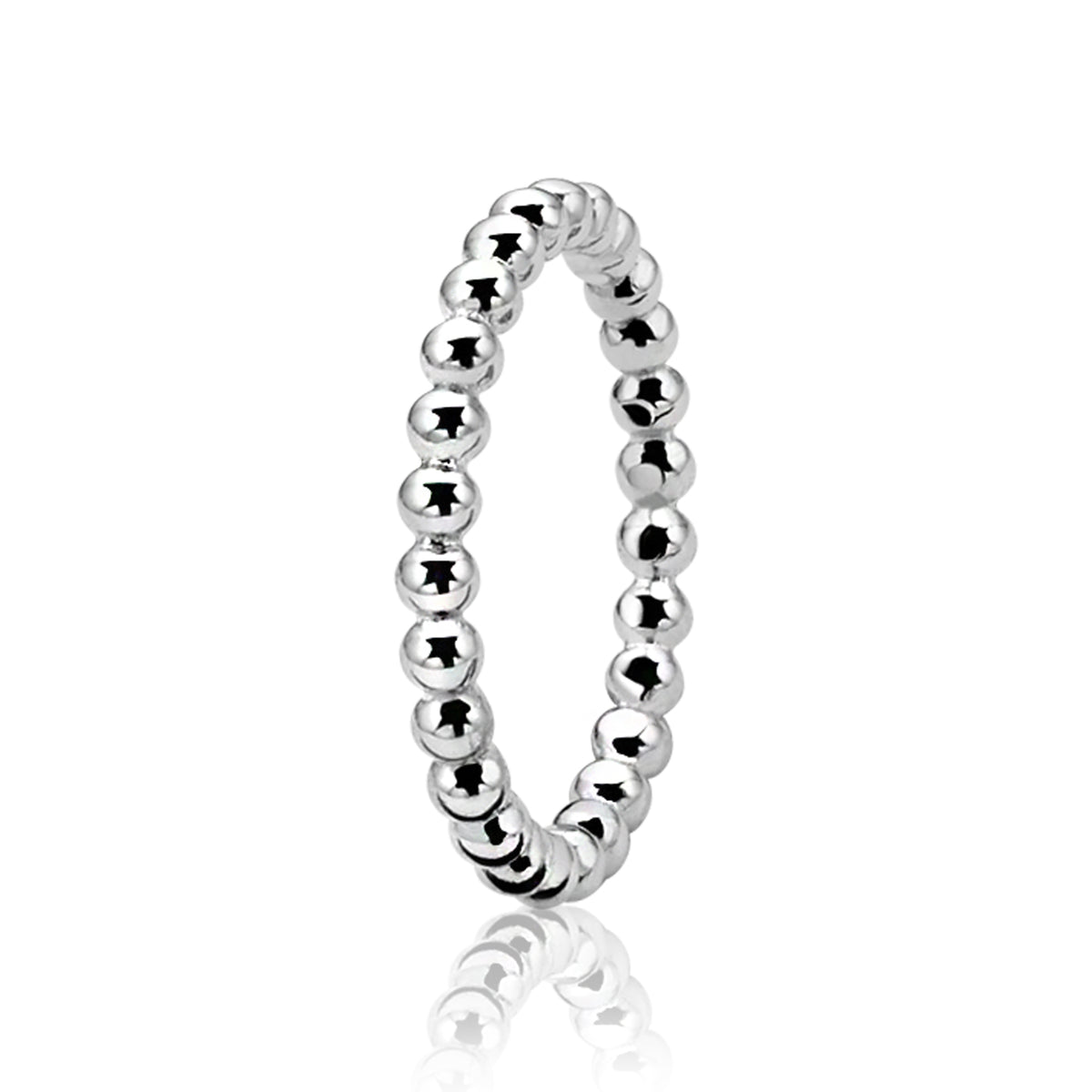 Ring aus Silber mit kugelförmigen Elementen