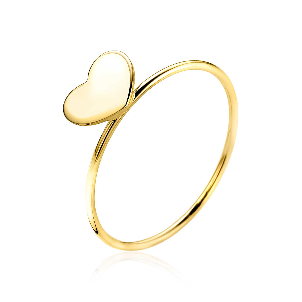 Ring aus Gold mit herzförmigem Anhänger