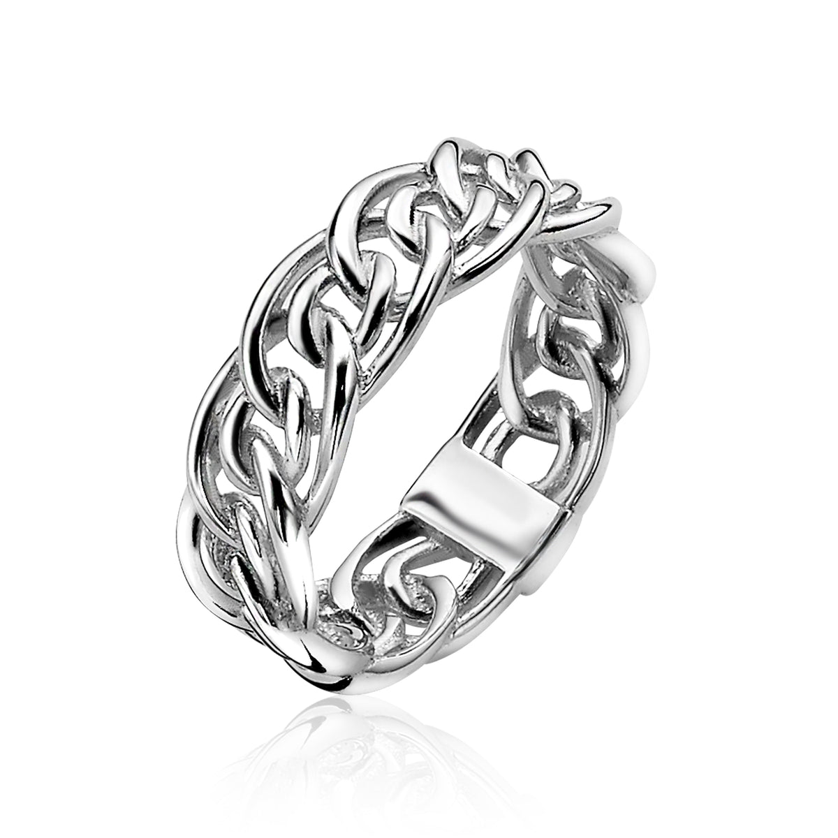 Ring aus Silber mit geflochtenem Design und einem schlichten Verschluss