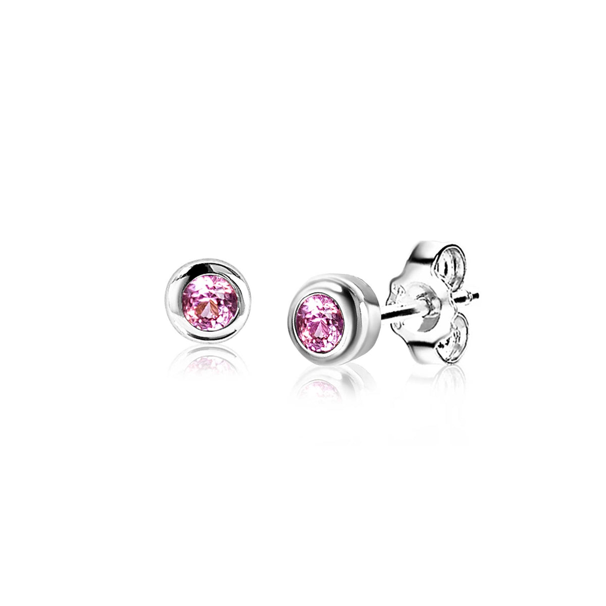 Ohrringe aus Silber mit rosa Edelsteinen