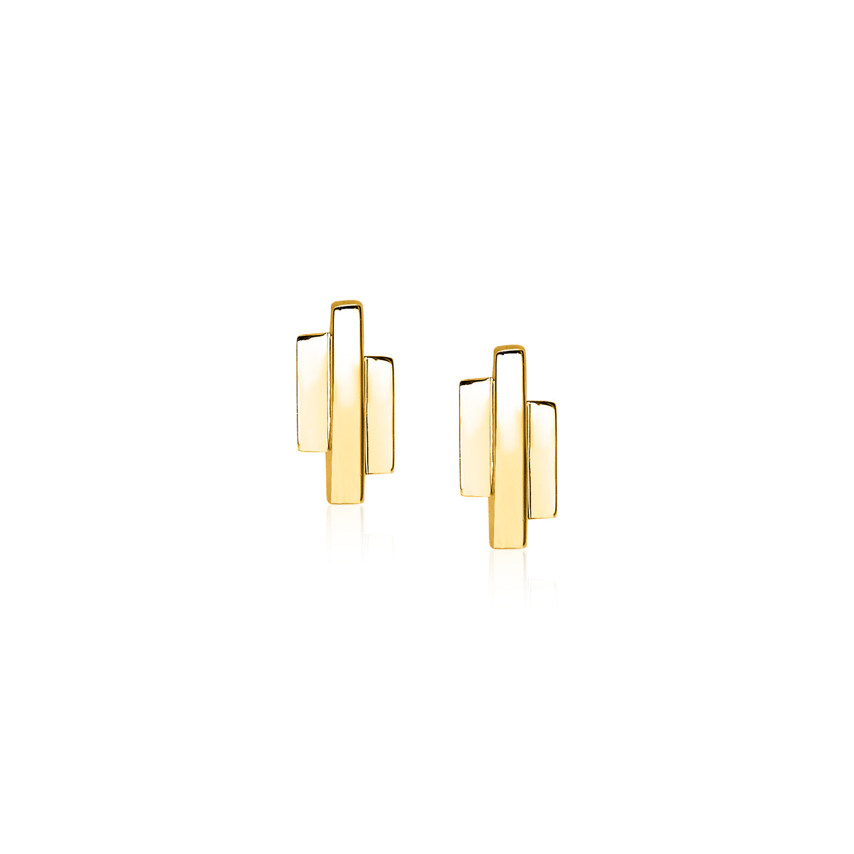 Ohrringe aus vergoldetem Metall mit geometrischem Design in Goldfarbe