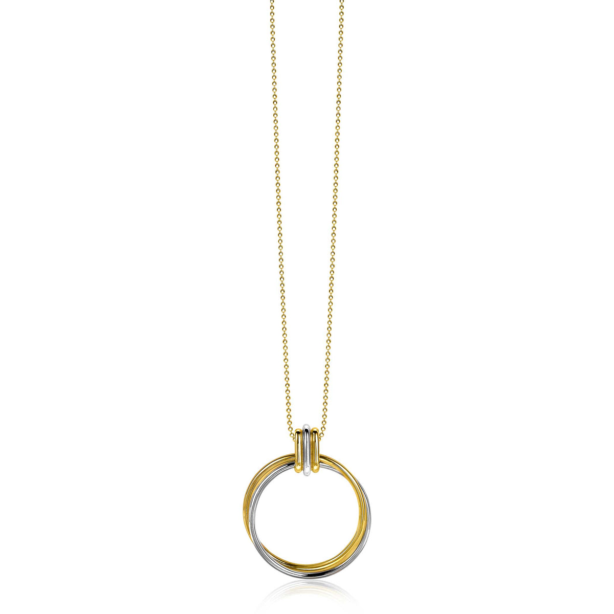 Halskette mit goldplattiertem Anhänger in Form eines Rings und feiner Kette
