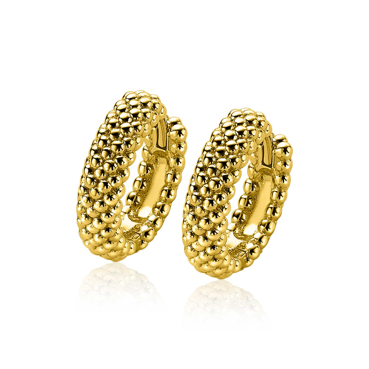 Goldplattierte Ohrringe mit strukturiertem Design und runder Form