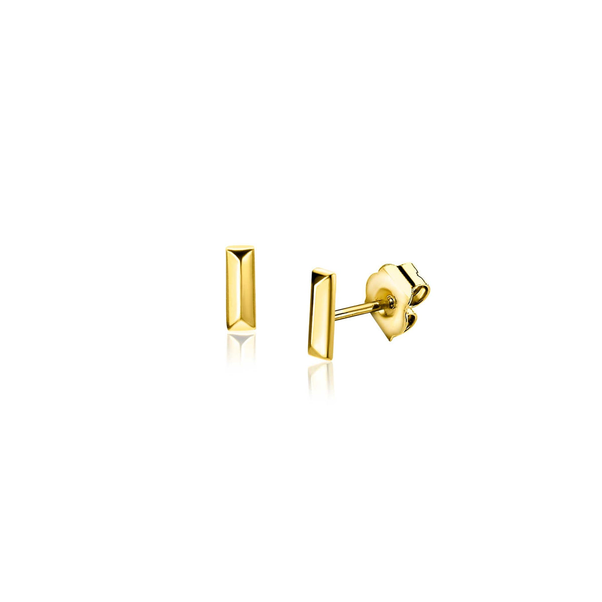 Ohrringe aus Gold mit rechteckigem Design und glänzender Oberfläche