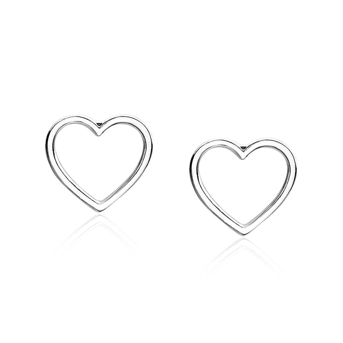 Ohrringe aus Silber in Herzform mit offenem Design