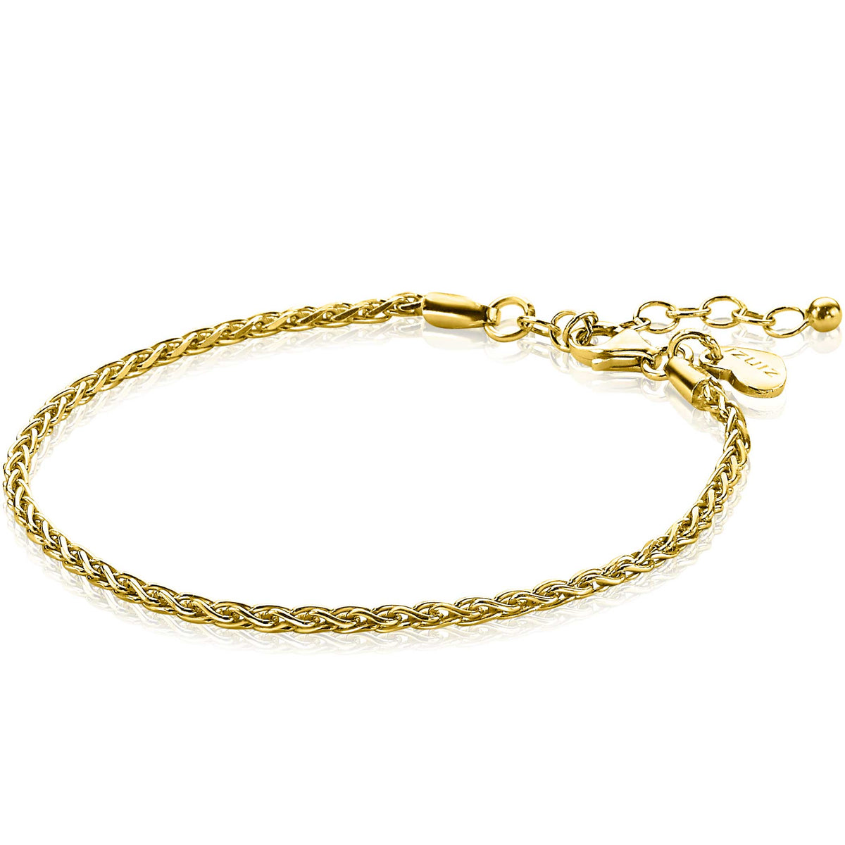 Armband aus vergoldetem Metall mit geflochtenem Design und Verlängerungskette
