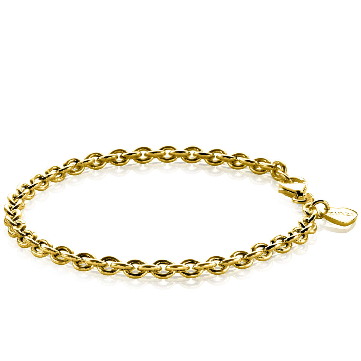 Goldplattiertes Armband mit klassischem Gliederdesign und Karabinerverschluss