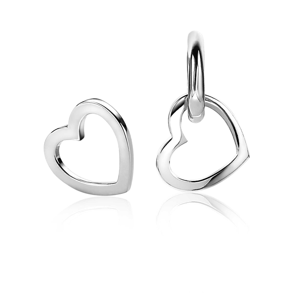 Ohrringe aus Silber in Herzform mit offenem Design