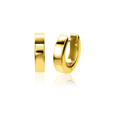 Ohrringe aus Gold mit glatter, polierter Oberfläche und leicht gebogener Form