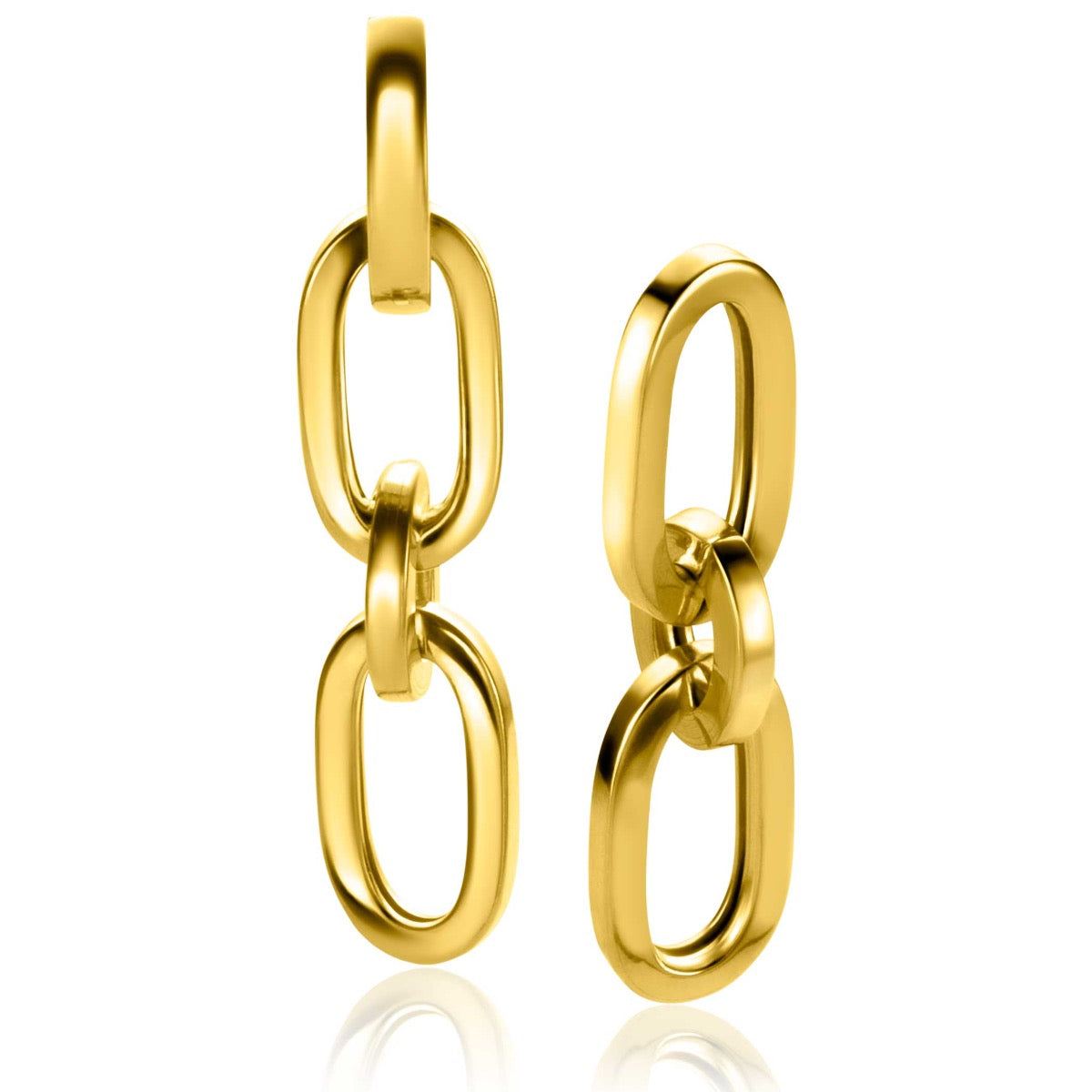 Goldplated Ohrringe mit ovalen Gliedern in glänzender Ausführung