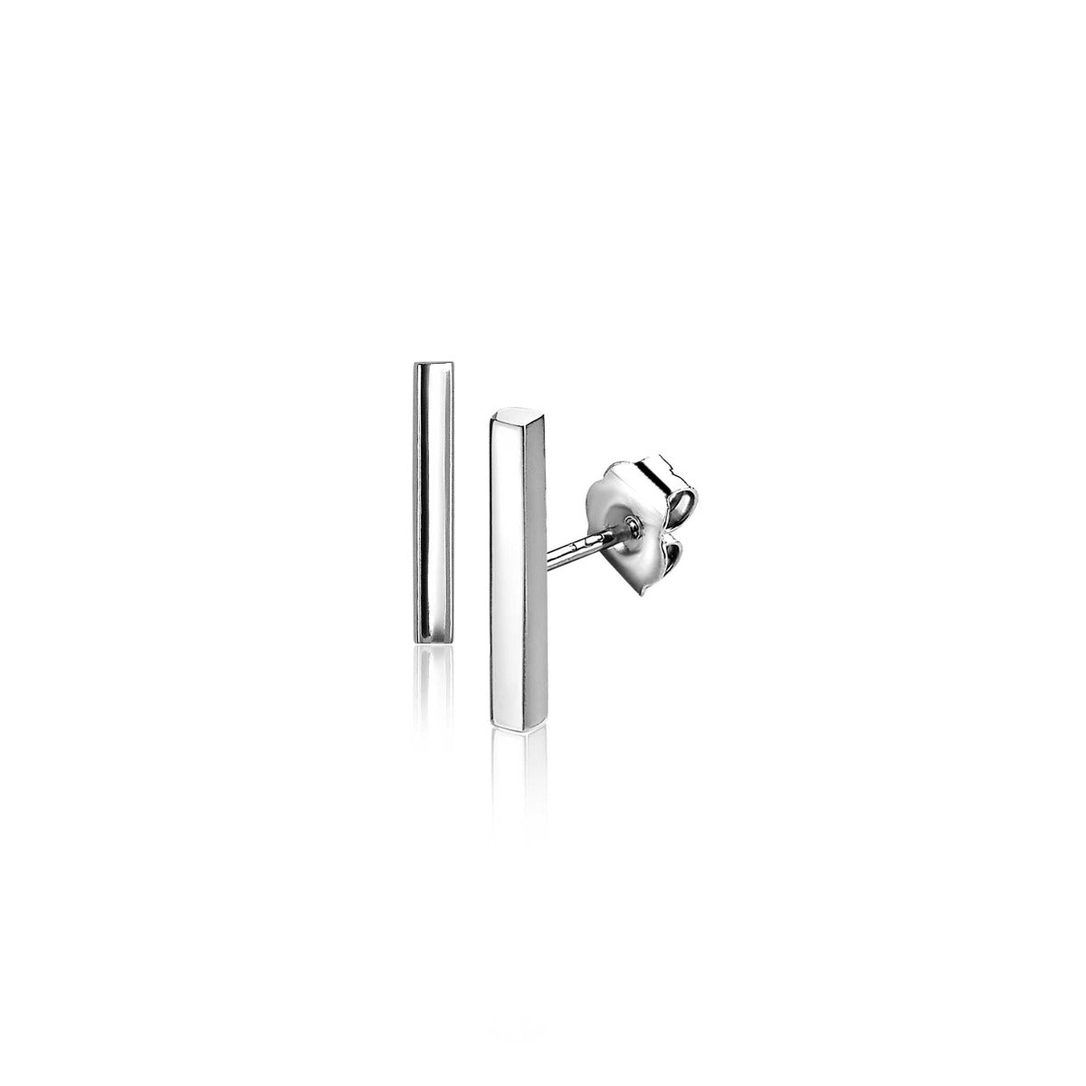 Ohrringe aus Silber mit geradem, länglichem Design und schmalem Stiftverschluss